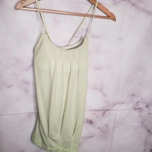 LULULEMON light green strappy back pleated athletic tank top 2